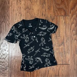 Carters Black Dino Print Henley T-shirt 5T